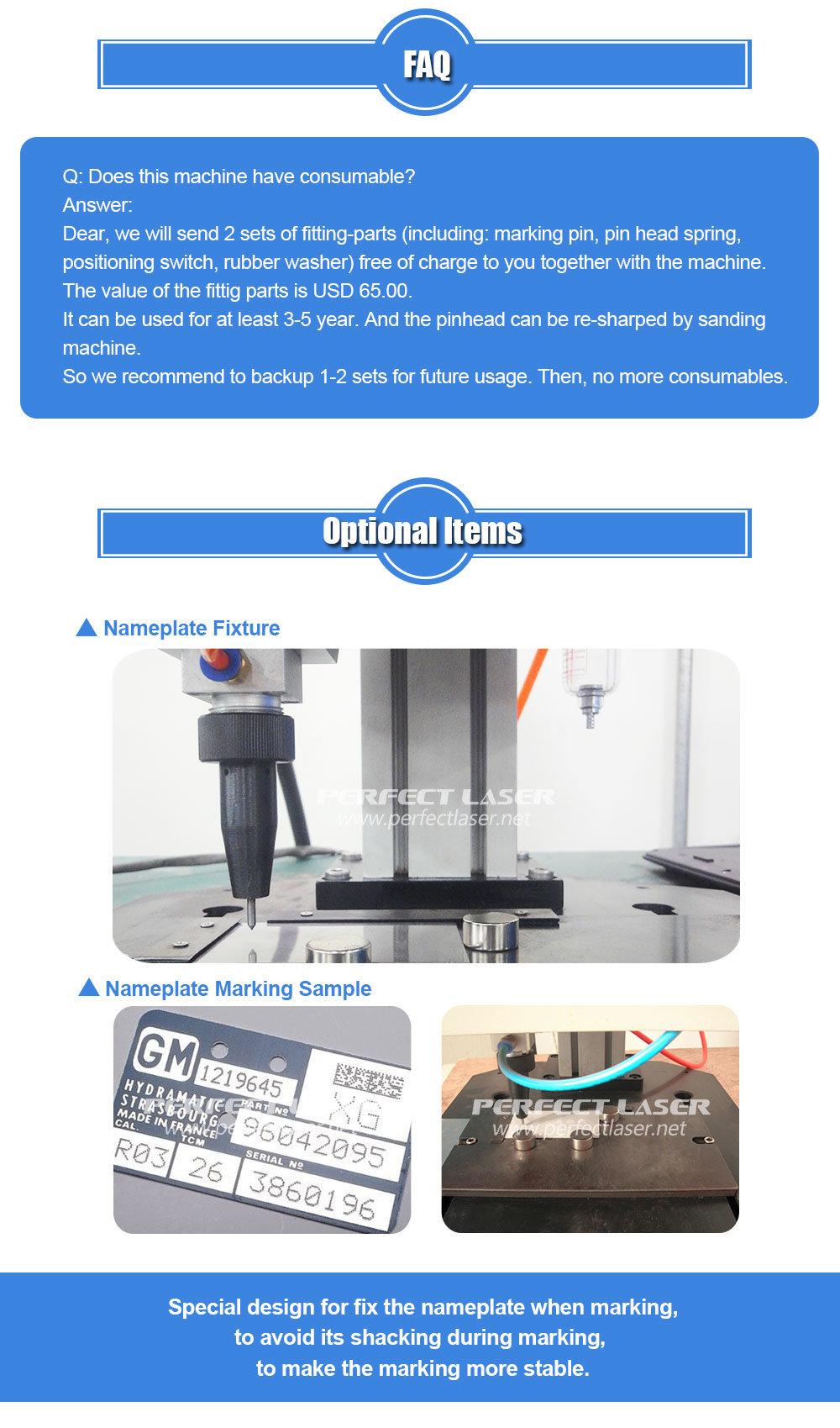 Portable Computer Control Rotary DOT Pin Marking Machine for Metel