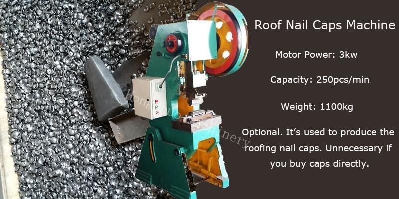 High Output Automatic Roofing Nail Making Machine / Umbrella Head Roofing Nail Machine