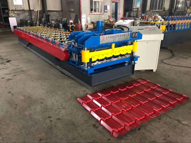 Color Glazed Tile Roofing Sheet Making Machine/Press Step Roofing Panel Roll Forming Machine/Glazed Tile Forming Line