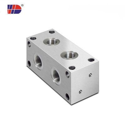 Precision Custom CNC Machining Aluminum Manifold Blocks Pneumatic Valve Parts