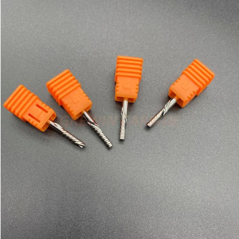 Gw Carbide - High Precision 3.175mm Single Flute End Mill Cutter Carbide CNC Router Bit Milling Cutter
