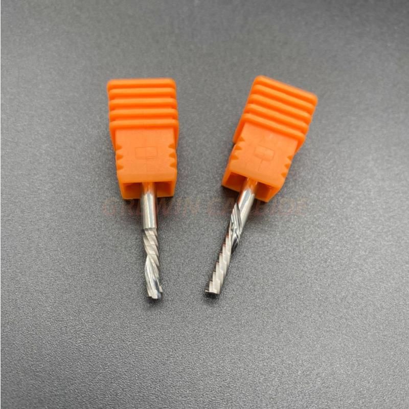 Gw Carbide - High Precision 3.175mm Single Flute End Mill Cutter Carbide CNC Router Bit Milling Cutter