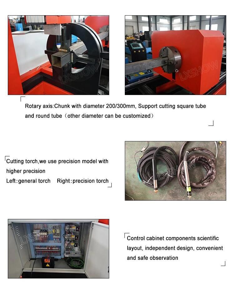 6020 Square Pipe Tube Drilling Head CNC Metal Plasma Cutting Machine for Sheet Plate