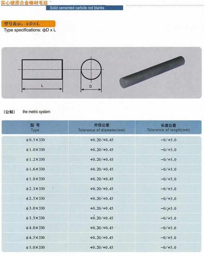 Yl10.2 Tungsten Carbide Tool Rod for Mechanical Tools Made in China