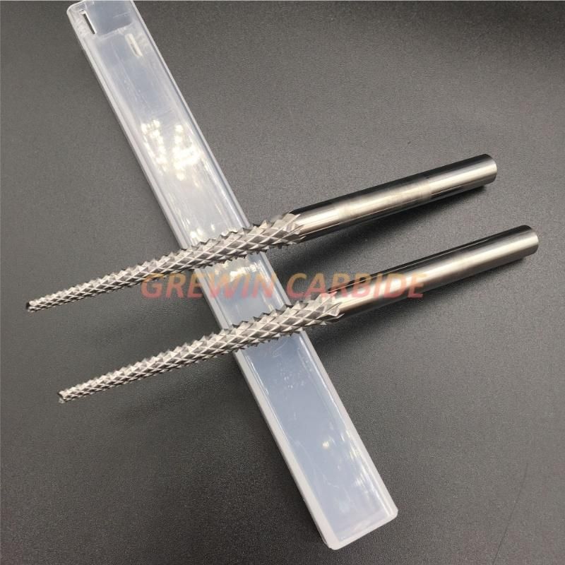 Grewin-3.175mm 4mm 6mm Tungsten Corn Cutter Cutting PCB End Mill 2 Flutes Carbide Router Bit