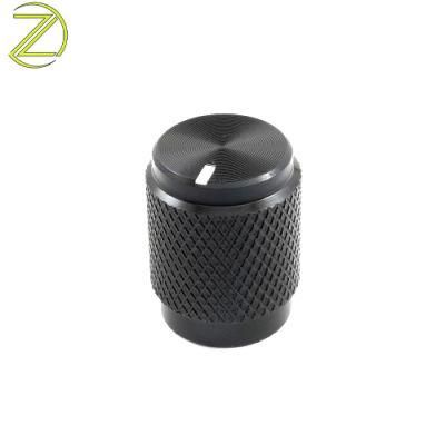 Customized CNC Machining Black Aluminum Knob with Powder Coating