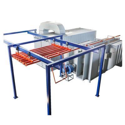 Compact Manual Batch Powder Coating Conveyor Line Spray Painting Plant