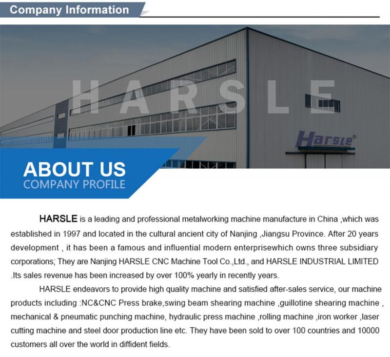 HARSLE QC12K Hydraulic Cutting CNC NC Shearing Machine for Metal Sheet