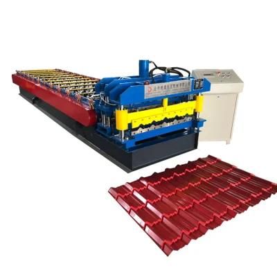 Color Glazed Tile Roofing Sheet Making Machine/Press Step Roofing Panel Roll Forming Machine/Glazed Tile Forming Line