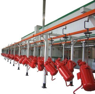 Extinguisher Powder Coating Equipment Spraying Line with Shot Blasting Pretreatment