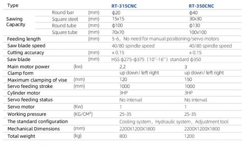 Rt-350CNC CNC Angle Iron Circular Steel Tube Cold Saw Cutting Machine Price