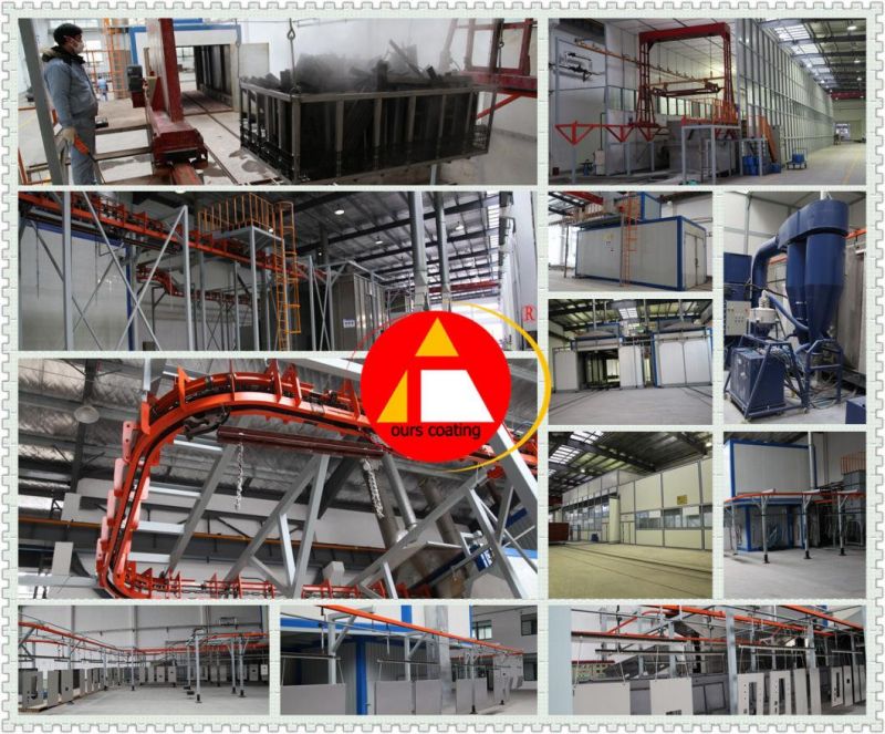 Extinguisher Powder Coating Equipment Spraying Line with Shot Blasting Pretreatment