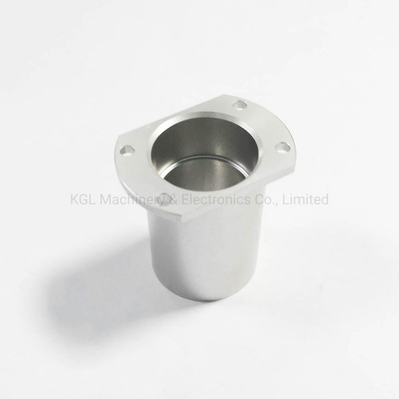 High Quality OEM Aluminum Square Cap Round Tube Flange with Raw Anodizing