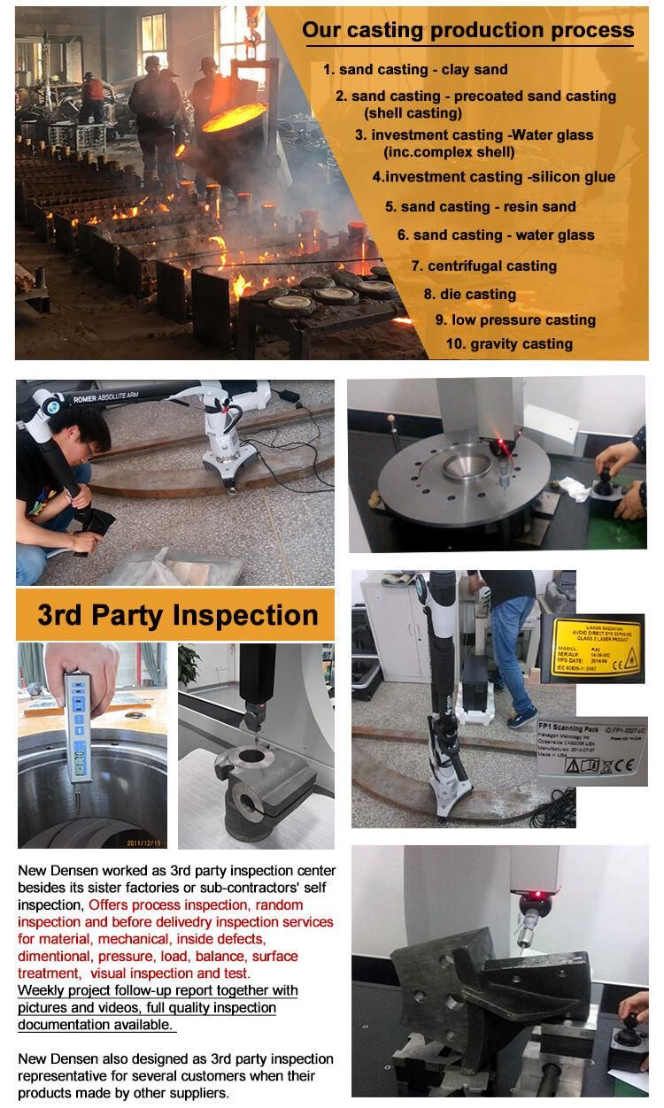 Densen Customized Precision Investment Casting Parts, Sand Casting for Construction Part, Agriculture Machinery Casting CNC Parts