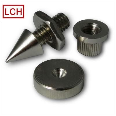 Custom CNC Machining Parts Solid Steel Speaker Spike Isolation Feet Brass Cone CD Amplifier Stand in Shenzhen