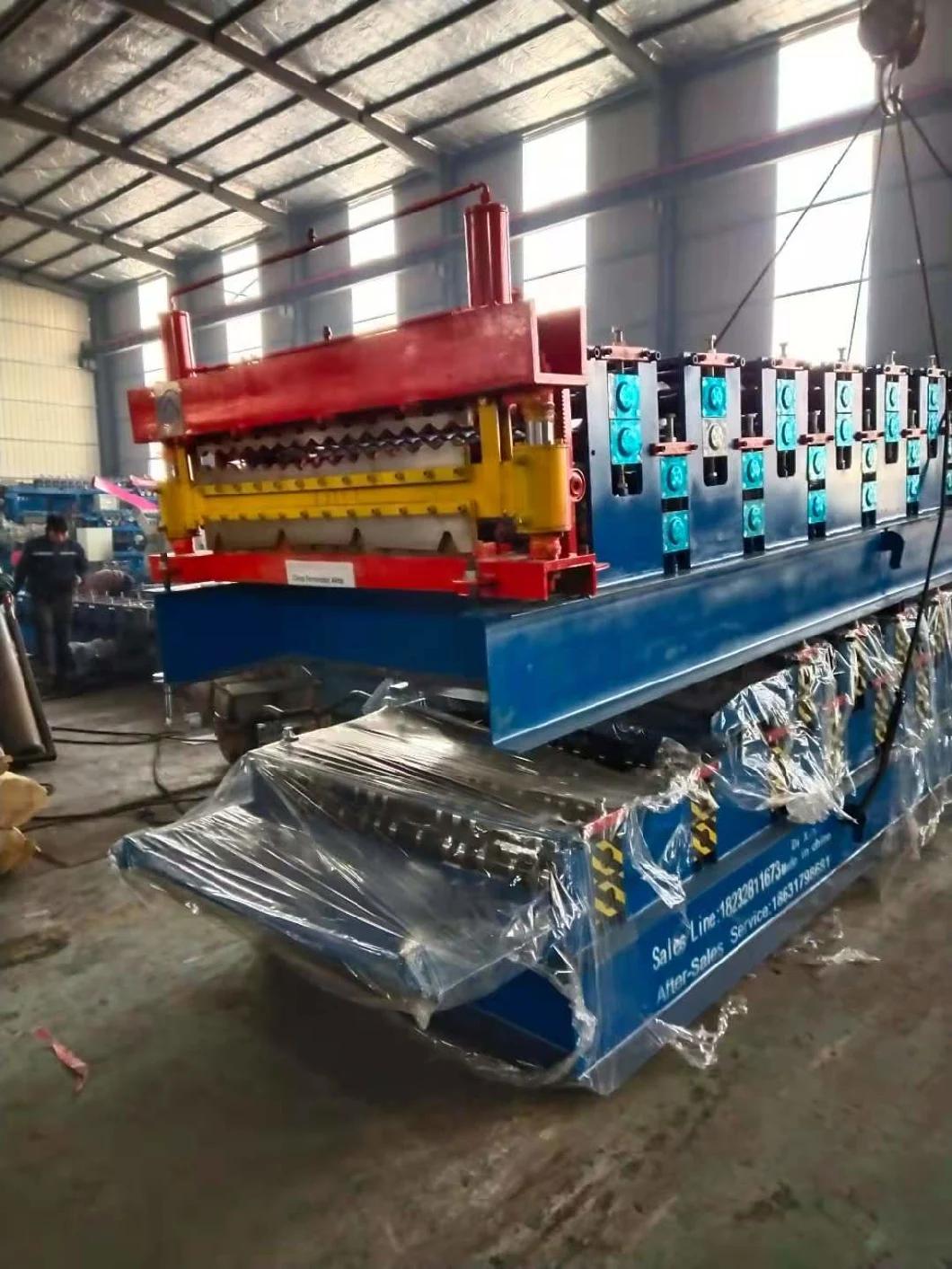 New Type Trapezoidal Sheet and Ibr Double Deck Roof Roll Forming Machine