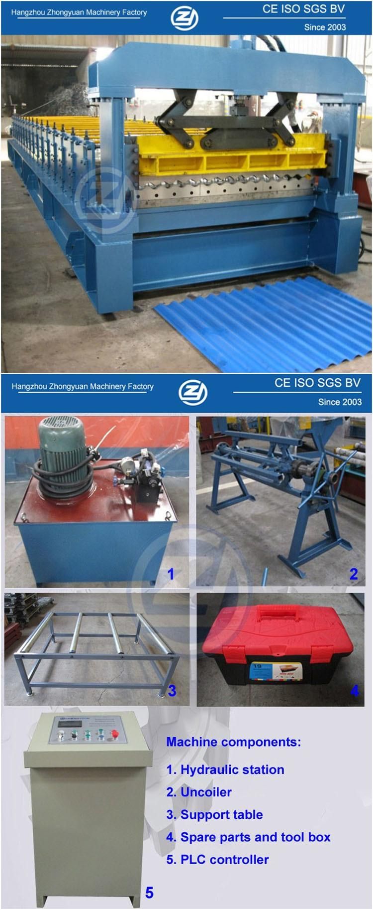 Automatic Cold Galvanized Aluminum Corrugated Steel Color Metal Sheet Roll Forming Machine with ISO9001/Ce/SGS/Soncap