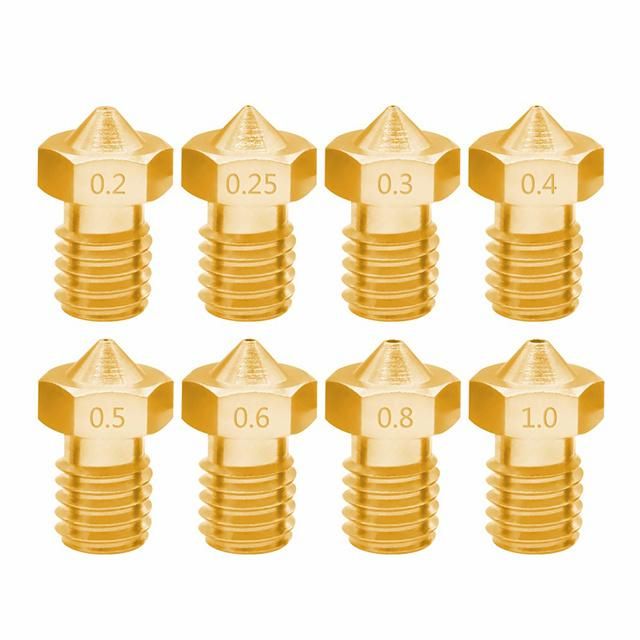 3D Printer Brass Accessories V5 V6 M6 Threaded Nozzle for Filament Full Metal E3d