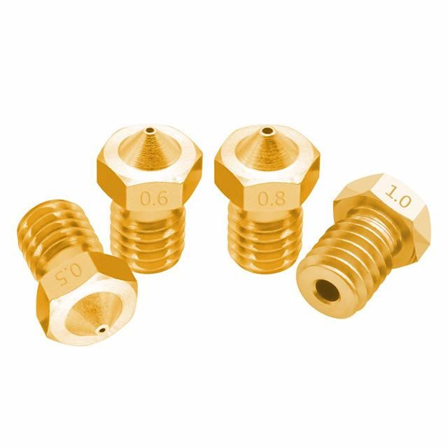 3D Printer Brass Accessories V5 V6 M6 Threaded Nozzle for Filament Full Metal E3d