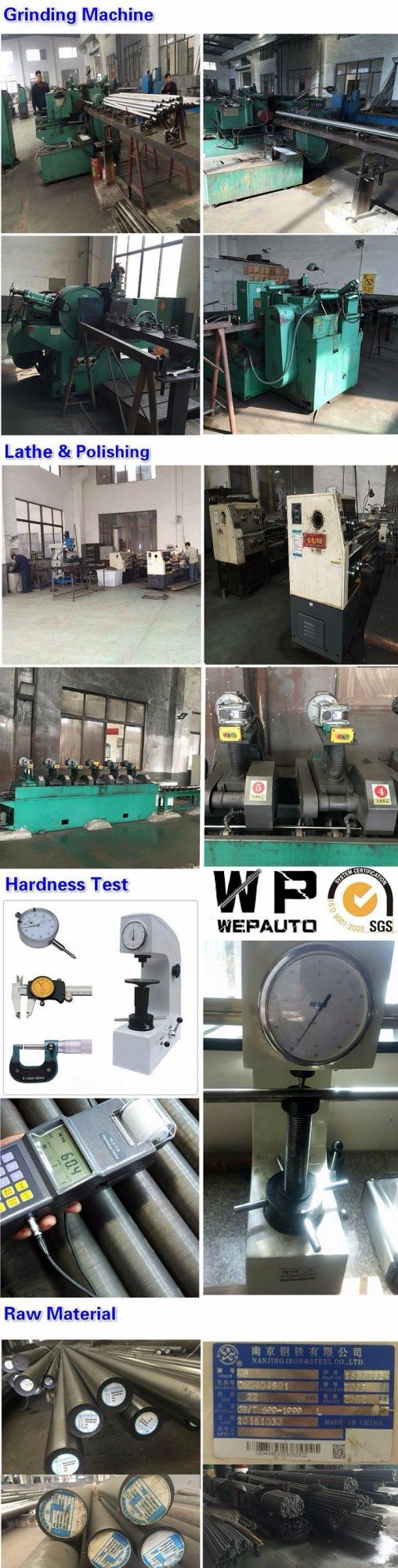 ISO F7 S45c Hard Chrome Plated Piston Rod for Hydraulic Cylinders