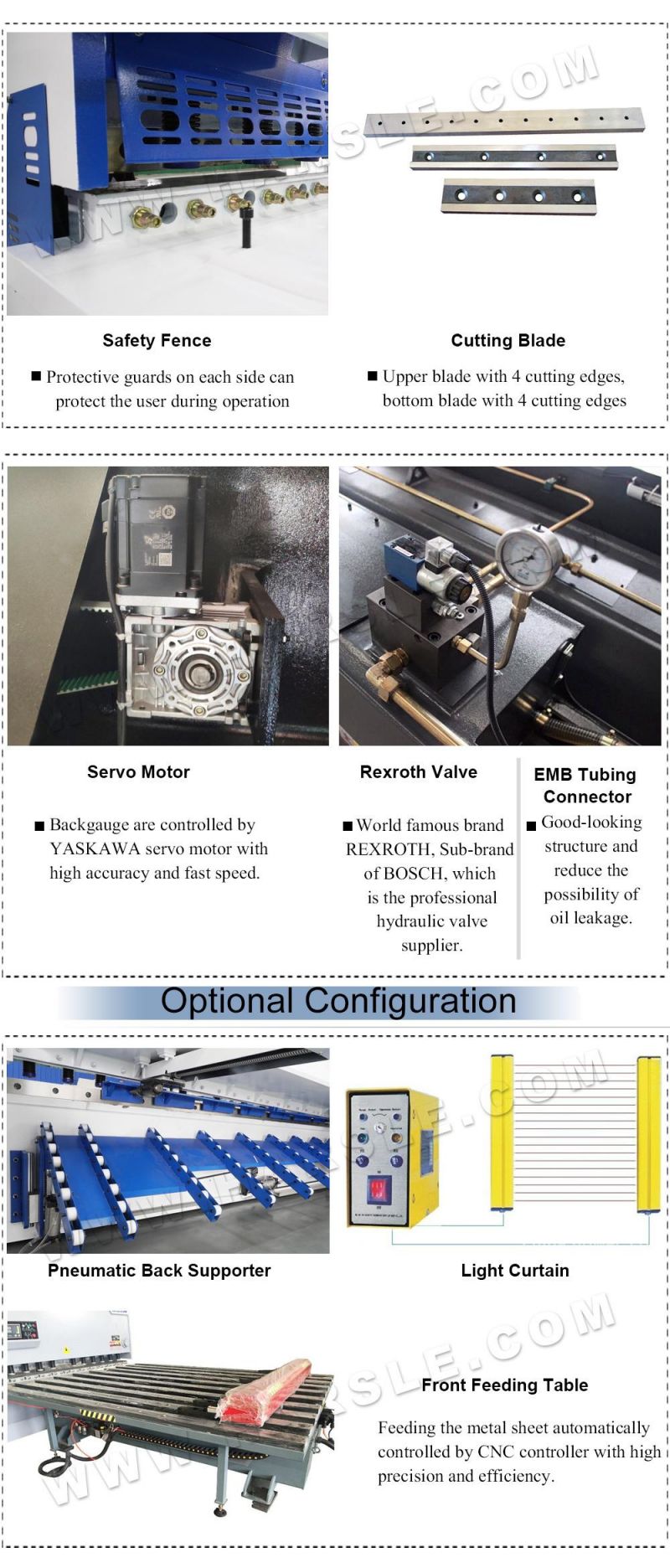 HARSLE QC11K Guillotine CNC NC Shearing Machine for Cutting Iron Metal Sheet with P40t