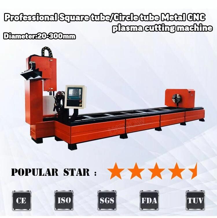 6020 Square Pipe Tube Drilling Head CNC Metal Plasma Cutting Machine for Sheet Plate