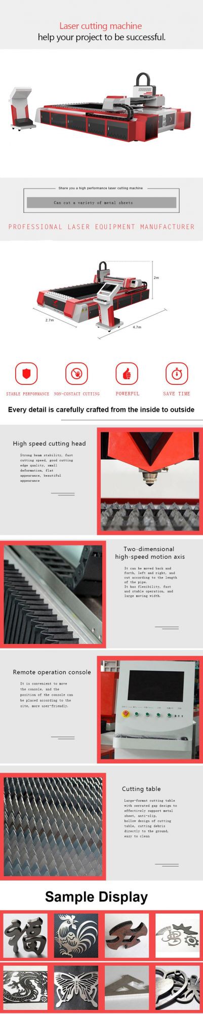 Factory Price 1000W 1500W 2000W 3000W 6000W 3015 CNC Laser Metal Cutting Machine/Laser Cutter Price/CNC Router Cutting 20gp Container