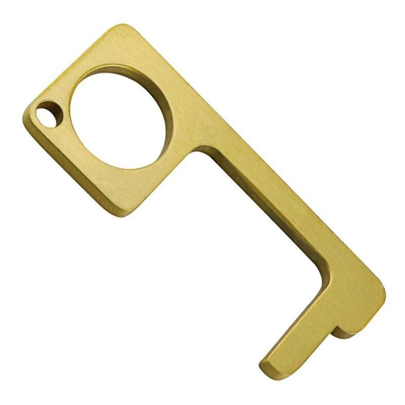 No Touch Door Opener Key Chain Non Contact Stylus Key Anti Germ Stainless Steel Handheld Door Opener for Outside