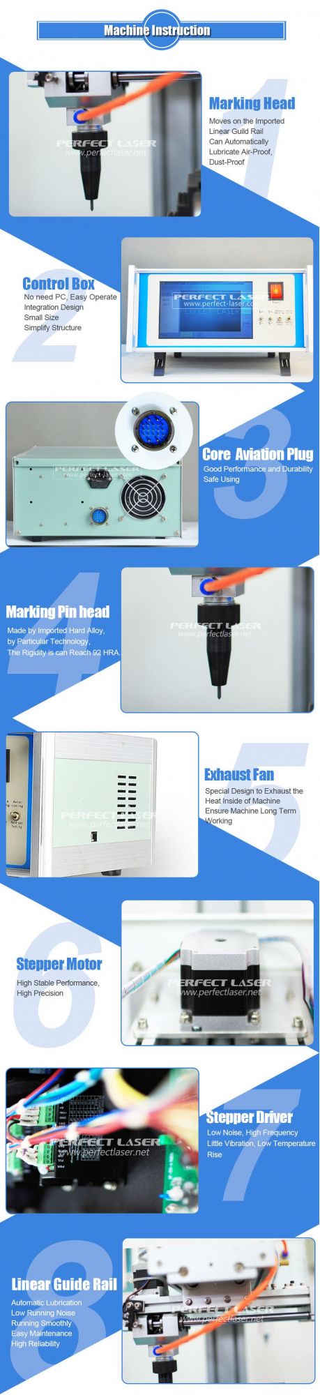 Peqd-025e LCD Control Deep Engraving Flat Rotary Metal Steel Stamp DOT Peen Marking Machine