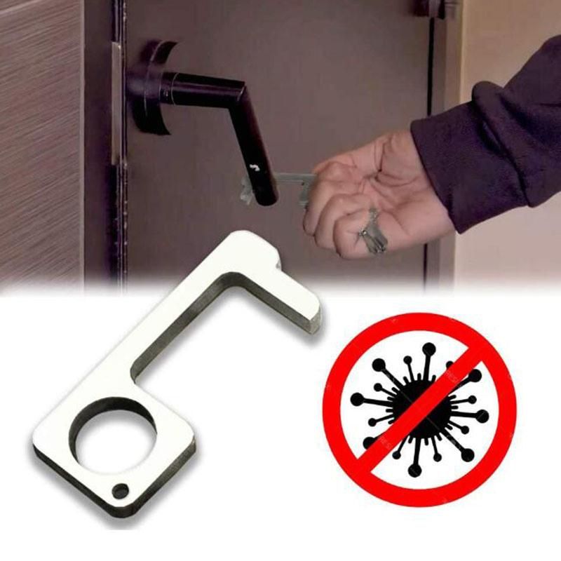 Hot Selling Customized Anti-Epidemic Key Chain Anti-Bacterial Sanitary Contactless Door Opener Metal Accessorie for Door Handles