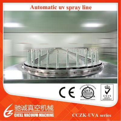 Plastic Conveyorised UV Curing Spraying Line Vacuum Coating Machine