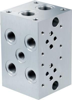 China Factory Directly Supply CNC Machined Aluminum Manifold Block with Oxidation