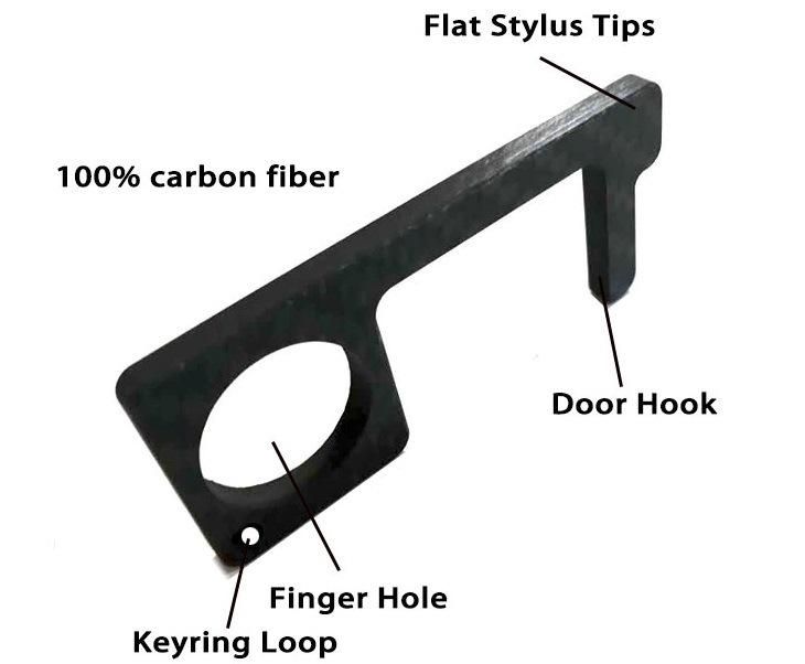 No Touch Door Opener Key Chain Non Contact Stylus Key Anti Germ Stainless Steel Handheld Door Opener for Outside