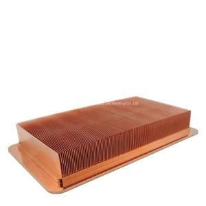 Shark Fin Type CNC Copper Heat Sink Cooler Folded Fin Heatsink
