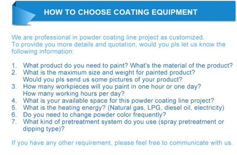 Complete Powder Coating Line with Manual/Automatic Powder Coating Machine