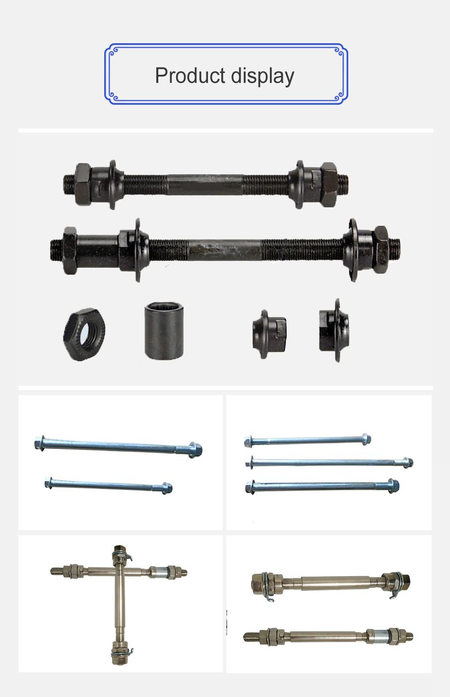 OEM High Precision Galvanized Carbon Steel CNC Machining Front Axle for Electrical Bicycle