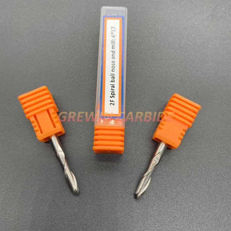 Gw Carbide - 2 Flute Carbide Sparil Ball Nose End Mill 8mm/2 Flute CNC Cutting Tool