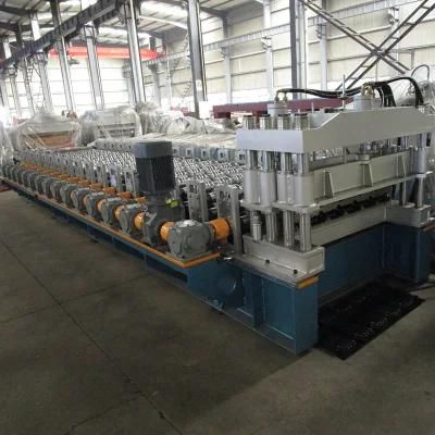 Gear Box Glazed Aluminum Coils Iron Roof Sheet Metal Making Machine Step Tile Roll Forming Machine with CE and ISO 9001 Quality Certificate