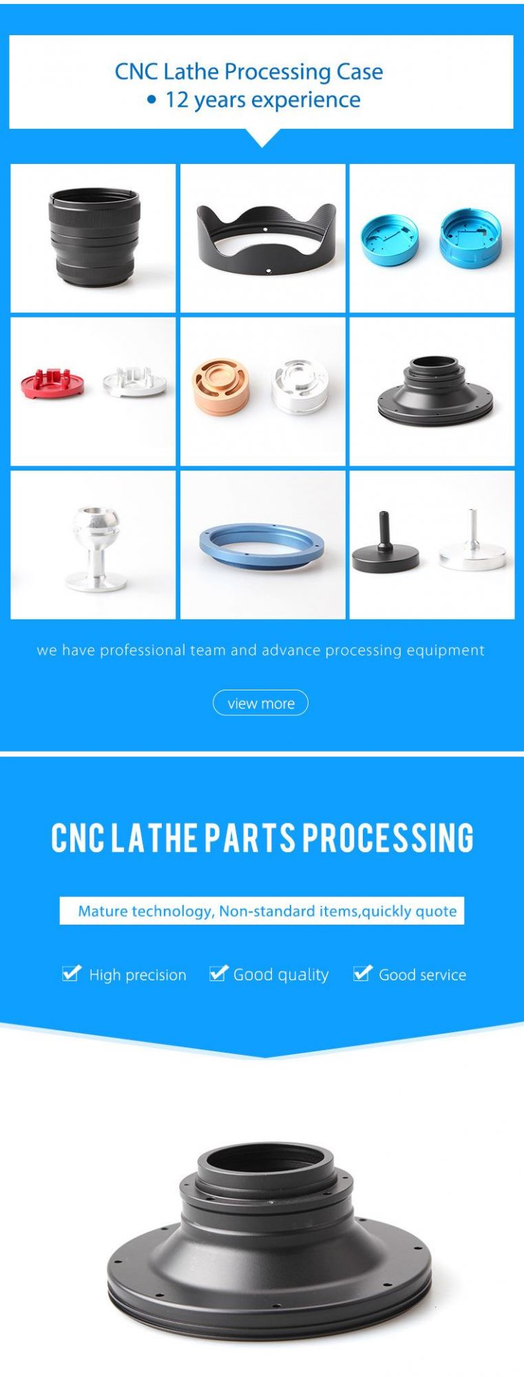 CNC Lathe Supply Aluminum Alloy Auto Parts Connection Metal Parts Modification Parts Oxidation