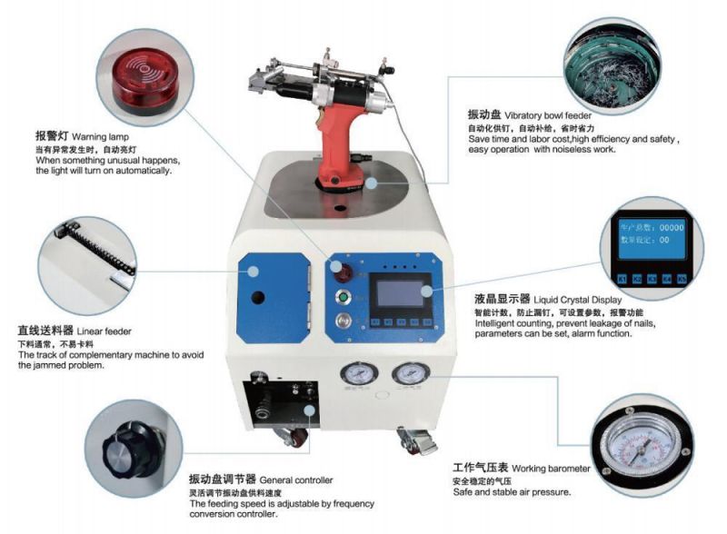 Auto Riveting Tool Automatic Feeding Rivet Gun Machine Rivet Feeder