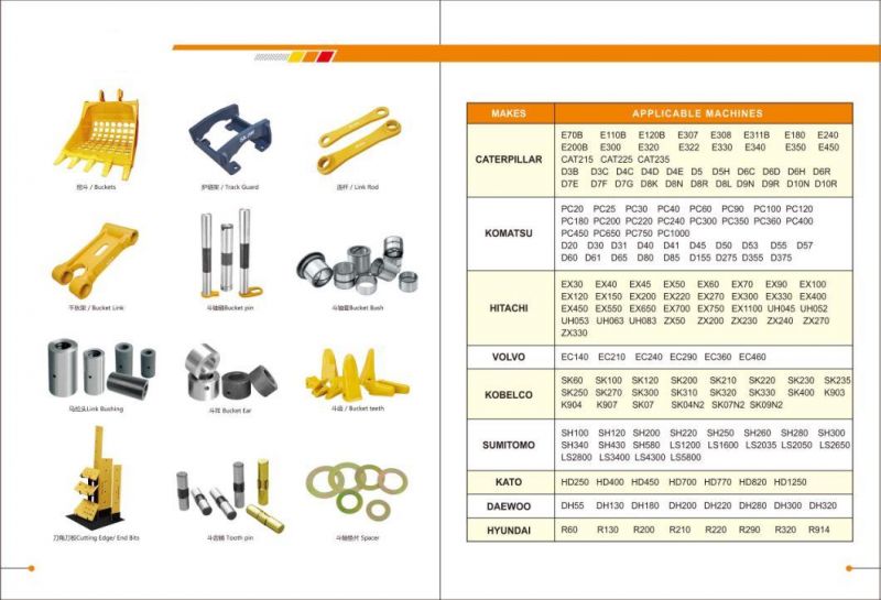 GIL master Link/Track Bush/Track Pin/Track Shoe/Track Bolt&Nut/Bucket Bush/Bucket Ear/Spacermechanial Assemblies