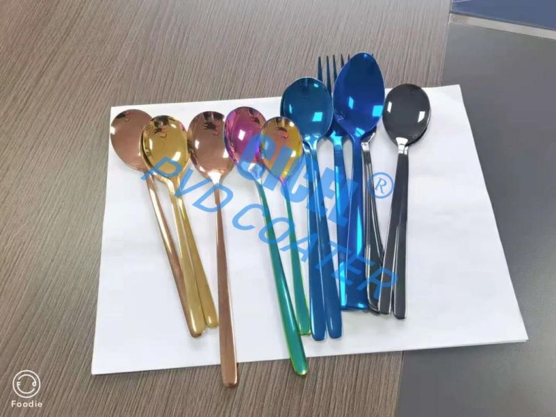 Colorful Stainless Steel Spoons PVD Vacuum Coating Machine From Cicel Company