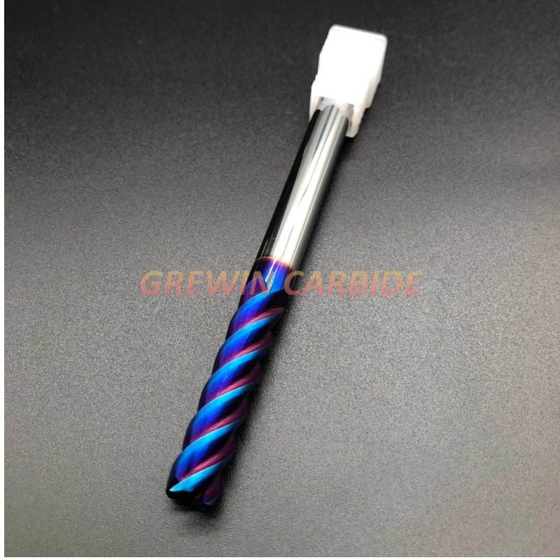 Gw Carbide - Tungsten Carbide End Mills Nano Coated Ball Nose Flat Radius Metal Cutter with High Resistance and Good Quality