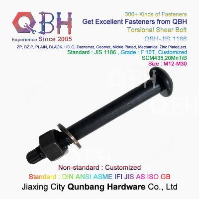 Qbh Customized JIS ANSI GB Steel Frame Structure Torsional Shear Tension Control Tc Bolt Set Stadia Roof Trusses Spare Replacement Accessories