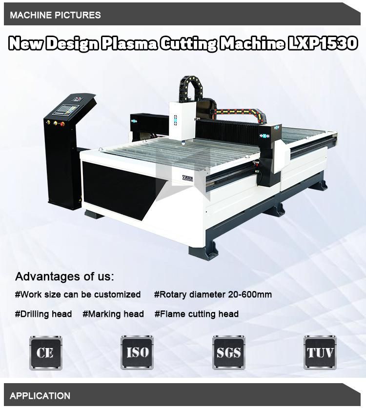 New Design CNC Plasma Cutting Machine 1530 with Work Size 1500*3000mm CNC Plasma Cutter