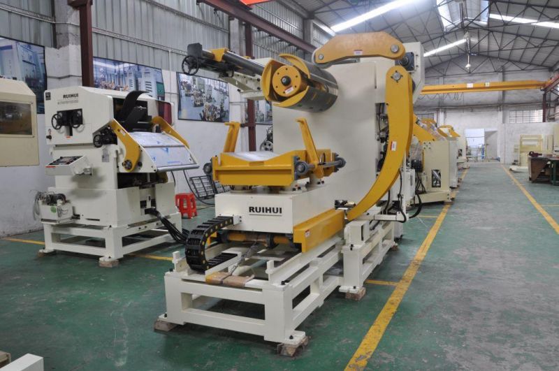 Coil Sheet Automatic Feeder with Straightener and Uncoiler Help to Make Air Conditioning Parts in Press Line