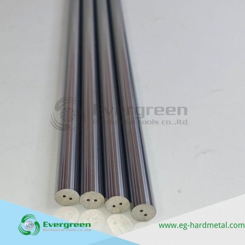 Cemented Ground Carbide Rods with Two Straight Coolant Holes