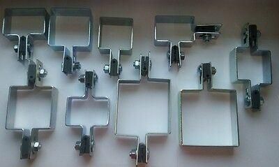 Metal Fence Clamps Square Fixing Plastic Cover Fittings Clips with Bolts Nuts Screws Accessories Fasteners