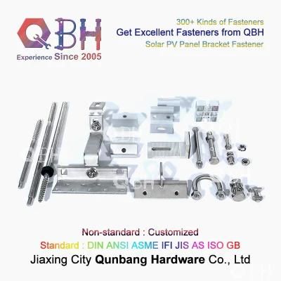 Qbh Customized General-Purpose PV Photovoltaic Bracket Tin Roof Aluminum Alloy Solar Bracket Fastener and Stamping Stainless Steel Spare Part