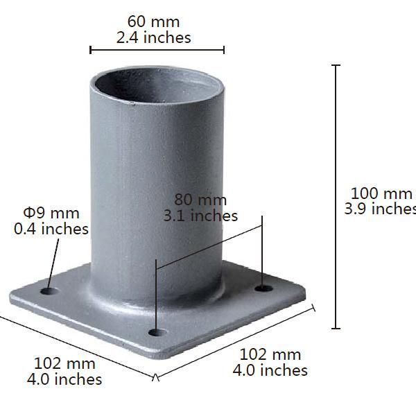 Carbon Steel Bracket of Adaptor for Wall Mounted LED Lamps